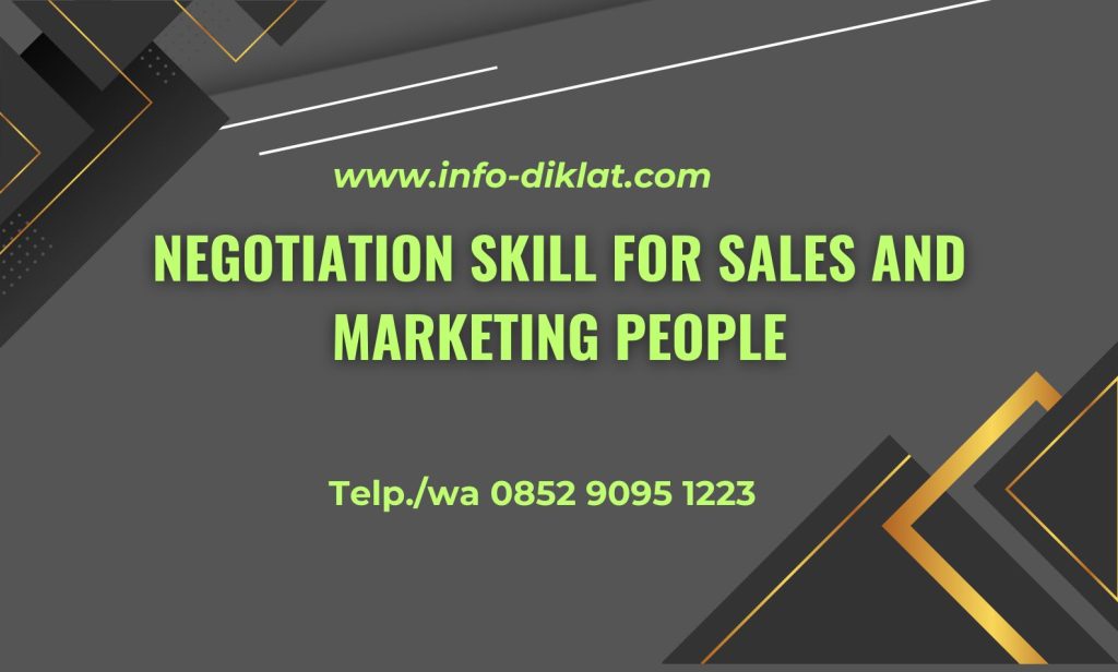 Pelatihan Negotiation Skill For Sales and Marketing People